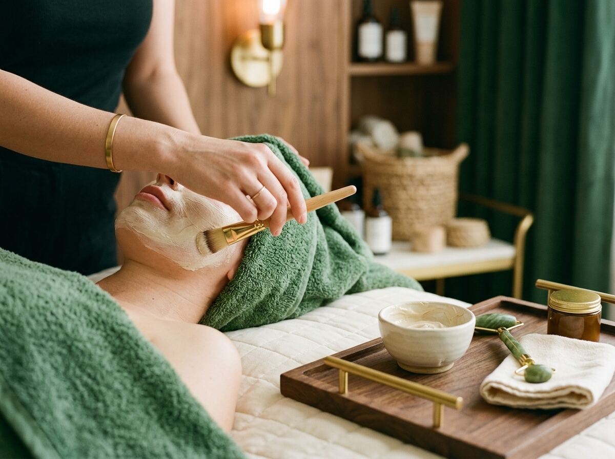 Hydration face mask applied during the Royal Treatment